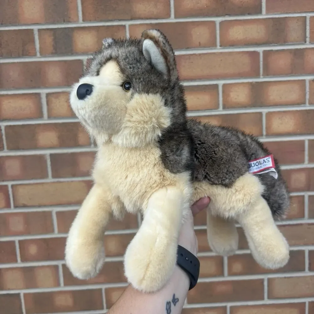 Douglas Cuddle Toy Alder Dlux Wolf Realistic Plush Stuffed Animal #1895 Retired